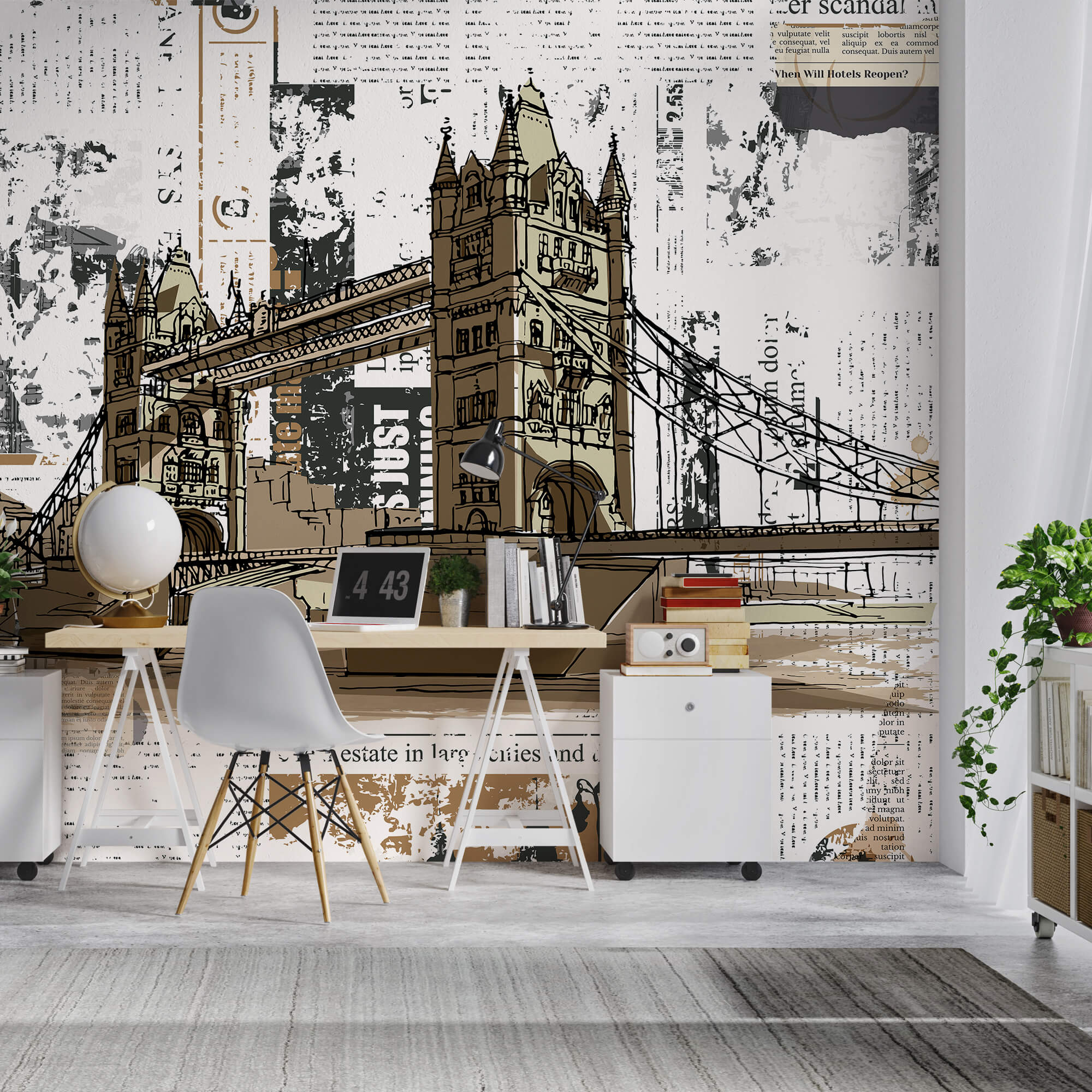 Disegno di un ponte su un fiume