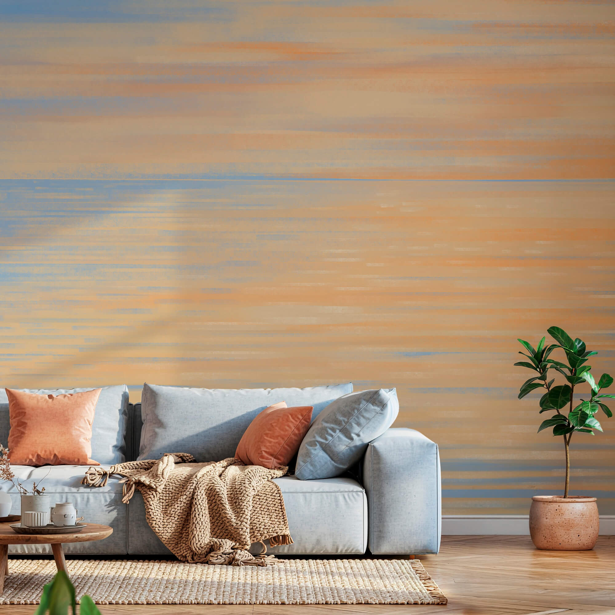 Cielo blu e arancione