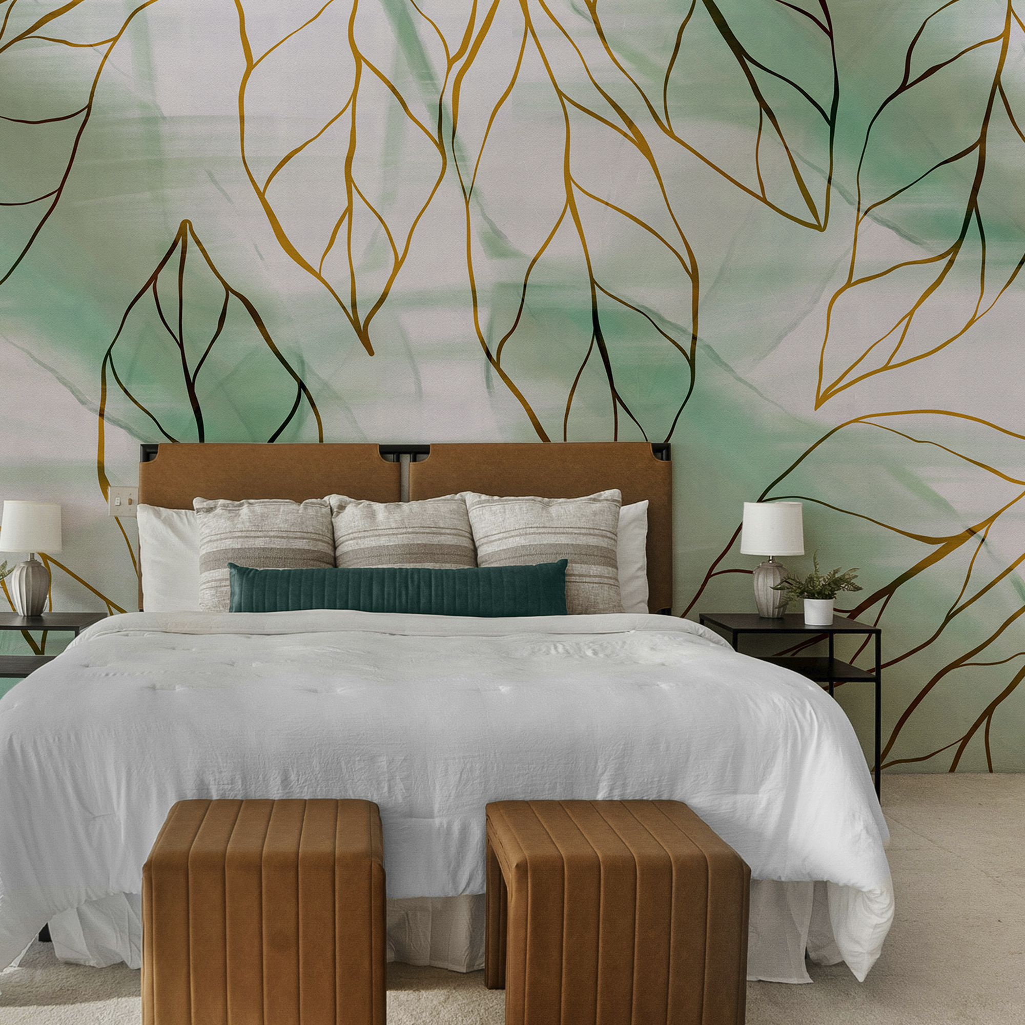 Motivo di foglie su un tessuto