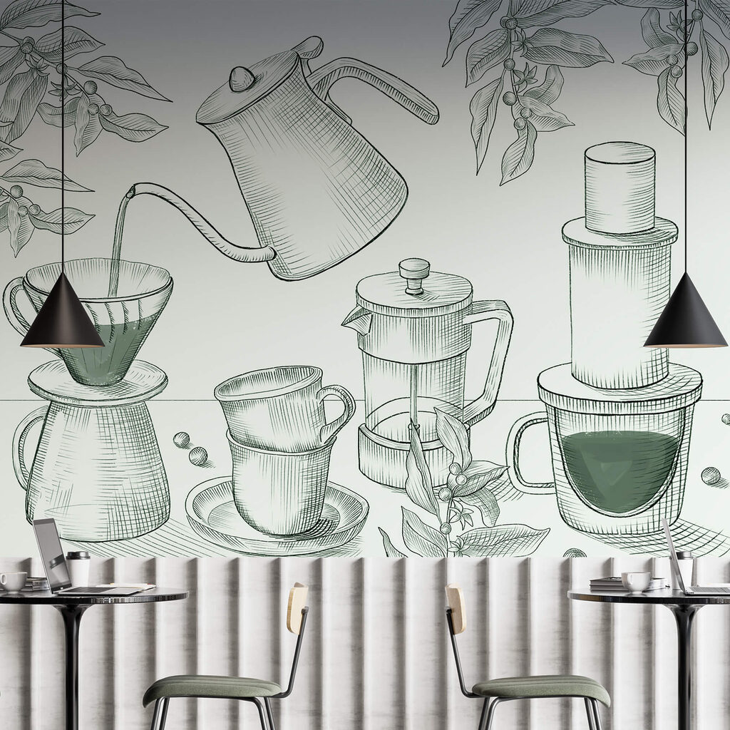 Disegno dell'erogazione del caffè Disegno dell'erogazione del caffè