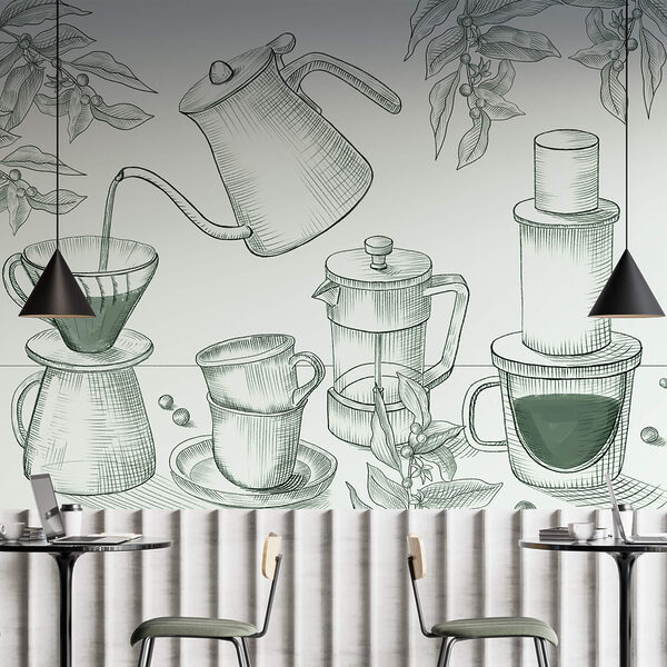 Disegno dell'erogazione del caffè Disegno dell'erogazione del caffè