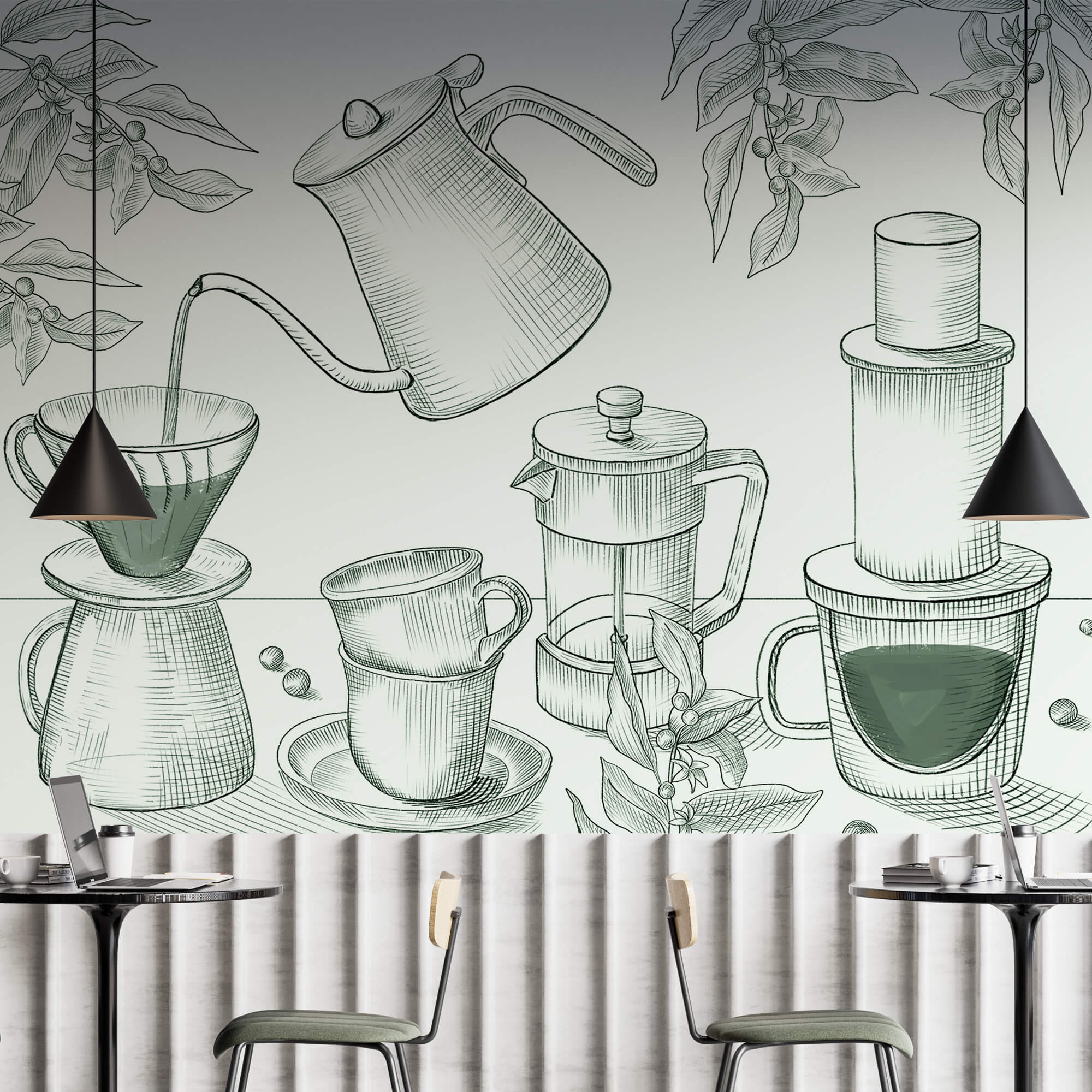 Disegno dell'erogazione del caffè Disegno dell'erogazione del caffè