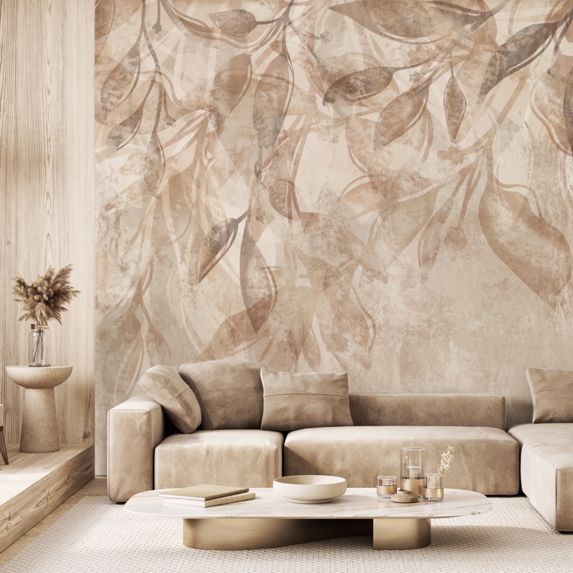 Foglie delicate in toni tenui