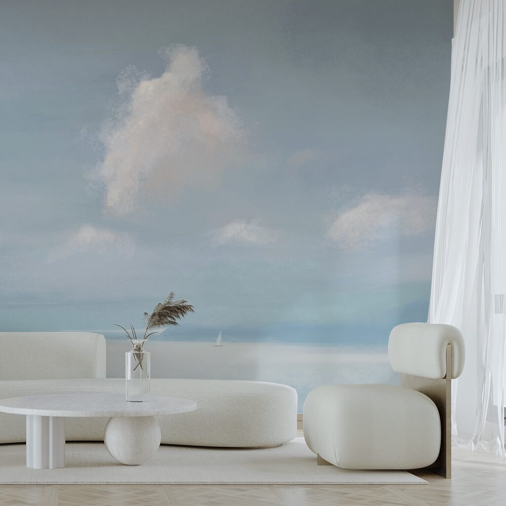 Barca a vela al centro di uno specchio d'acqua Barca a vela al centro di uno specchio d'acqua