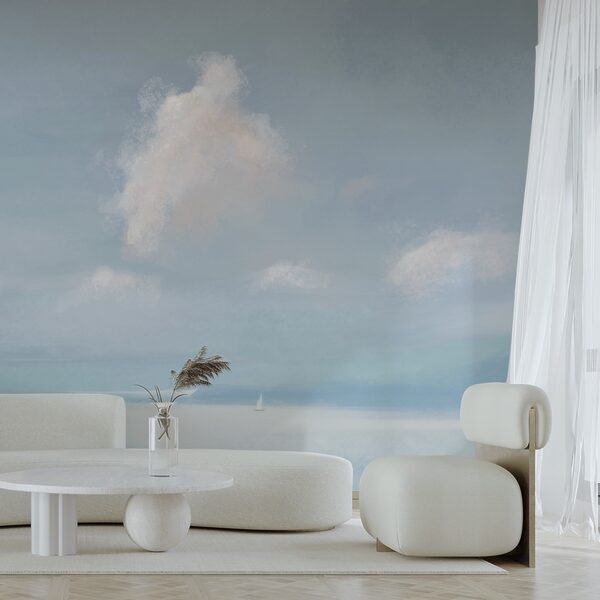 Barca a vela al centro di uno specchio d'acqua Barca a vela al centro di uno specchio d'acqua