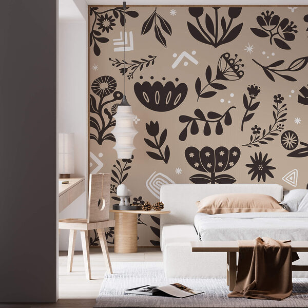 Motivo di fiori e foglie