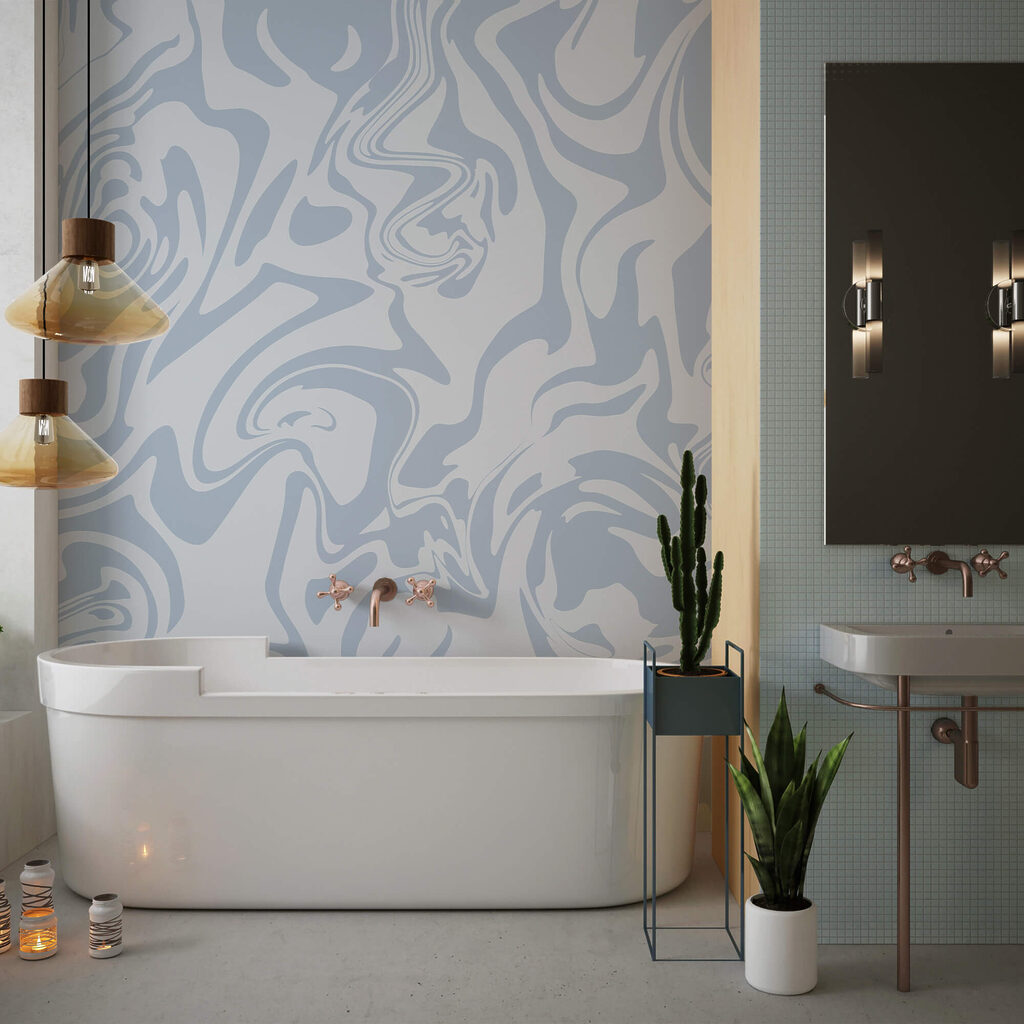 Onde di morbide tonalità di blu che turbinano Onde di morbide tonalità di blu che turbinano