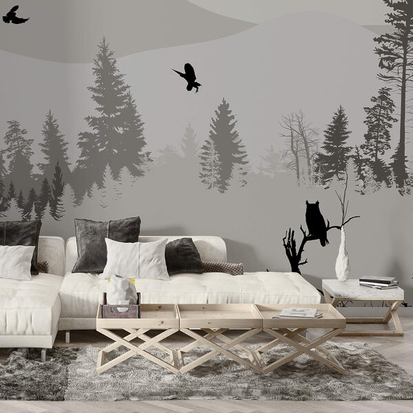 Uccelli in volo su una montagna innevata