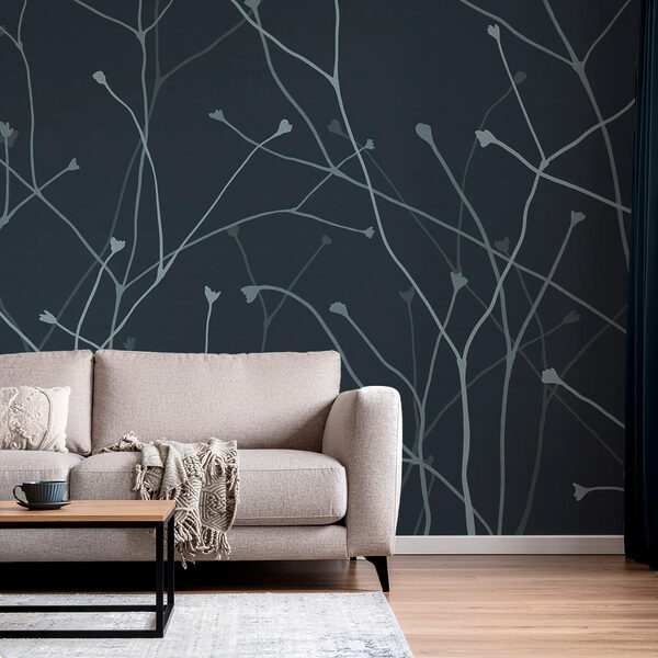 Rami delicati su uno sfondo scuro