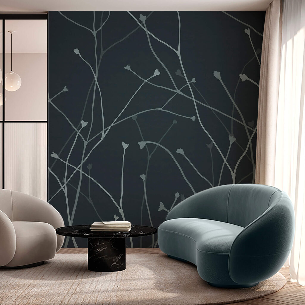 Rami delicati su uno sfondo scuro