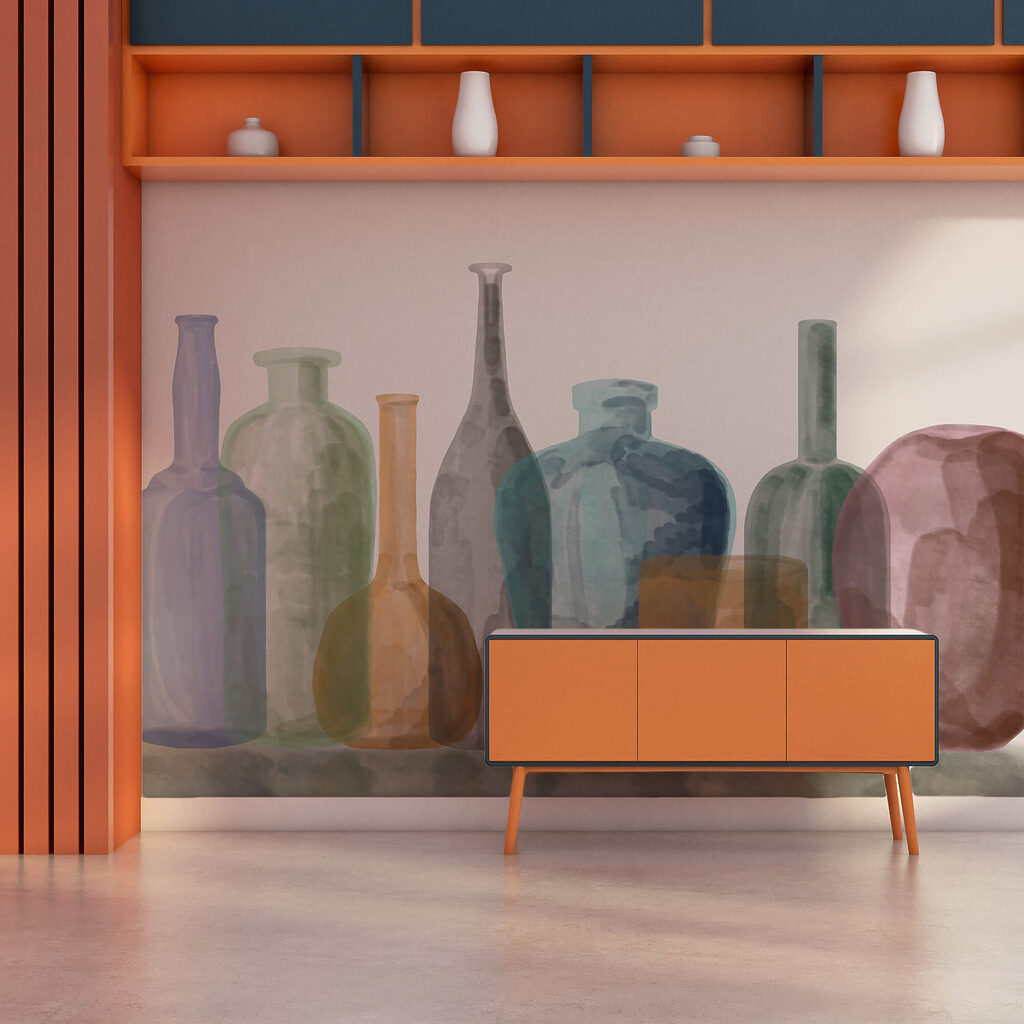 Gruppo di bottiglie di vetro Gruppo di bottiglie di vetro