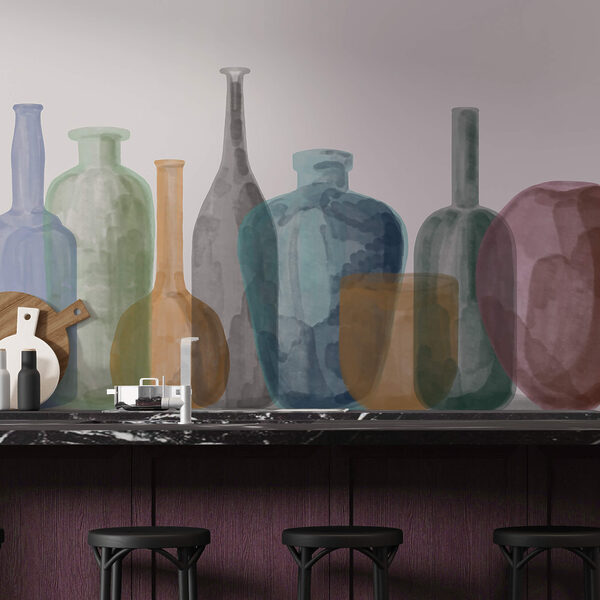 Gruppo di bottiglie di vetro Gruppo di bottiglie di vetro