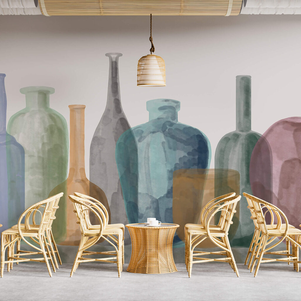 Gruppo di bottiglie di vetro Gruppo di bottiglie di vetro