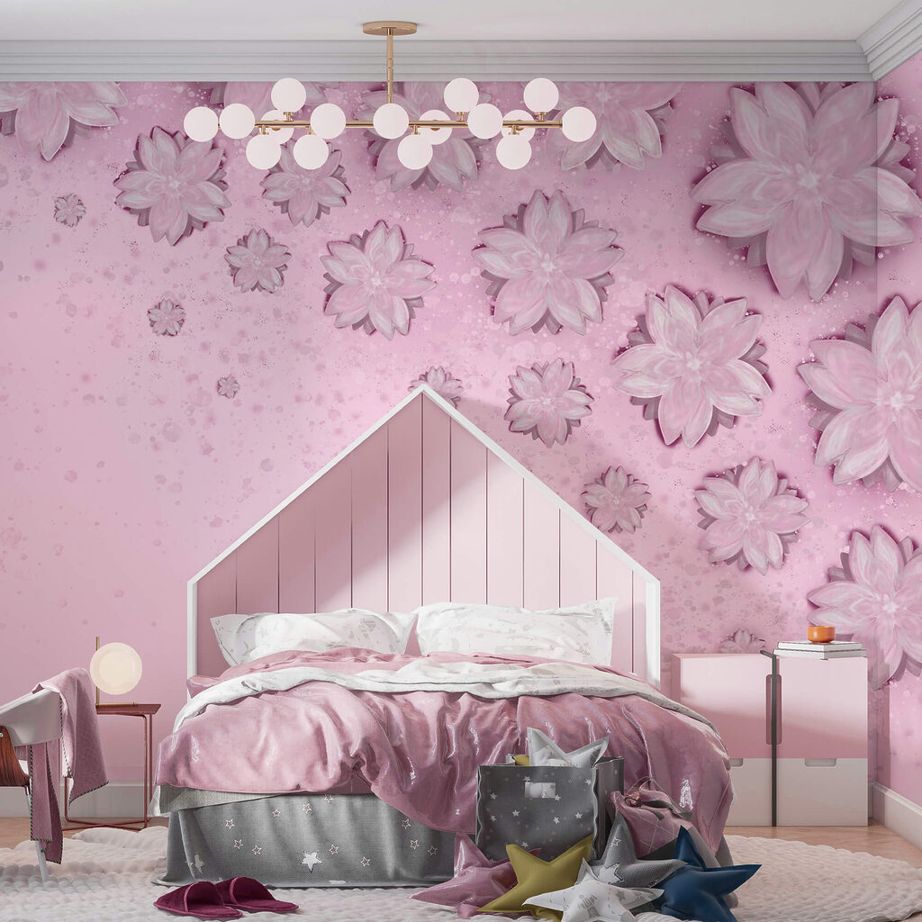 Sfondo rosa con fiori