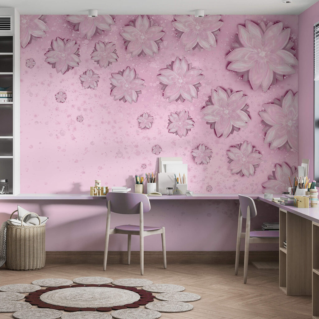 Sfondo rosa con fiori