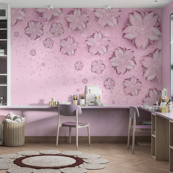 Sfondo rosa con fiori