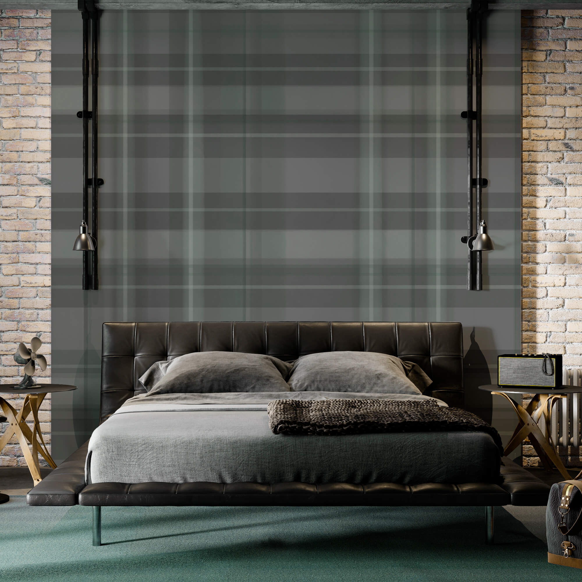 Plaid grigio e nero