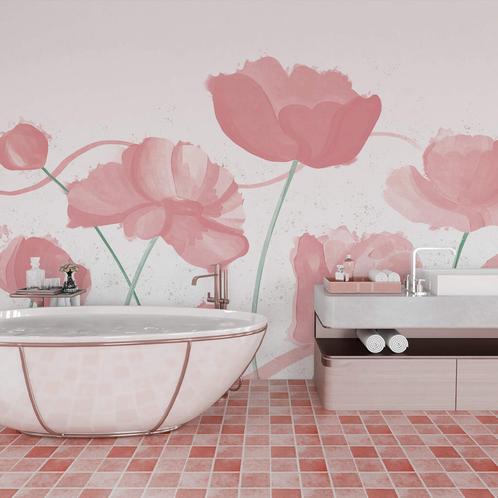 Morbidi fiori rosa in delicato movimento