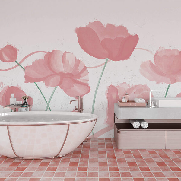 Morbidi fiori rosa in delicato movimento