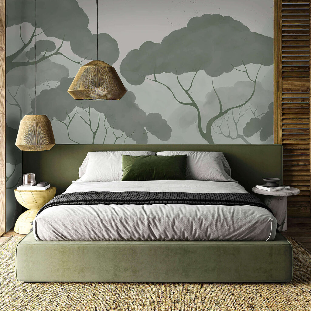 Gruppo di alberi con foglie verdi