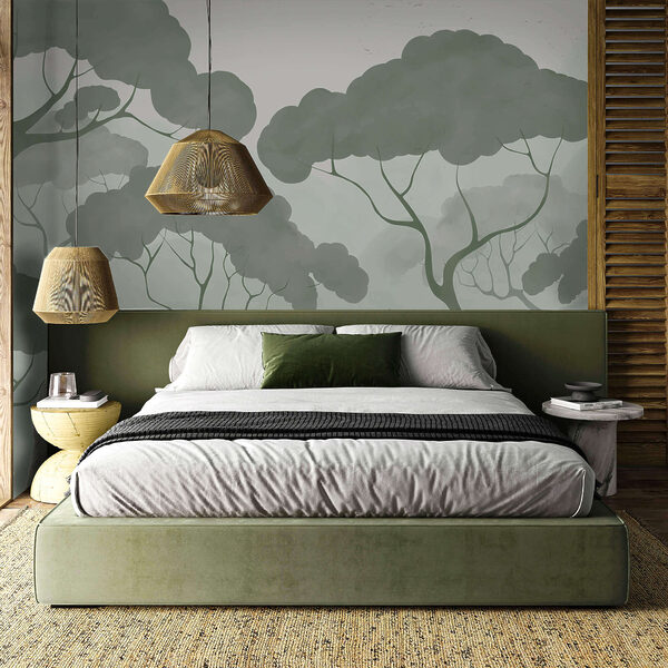 Gruppo di alberi con foglie verdi