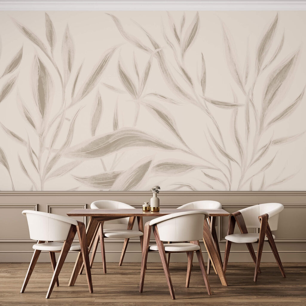 Foglie delicate su uno sfondo morbido