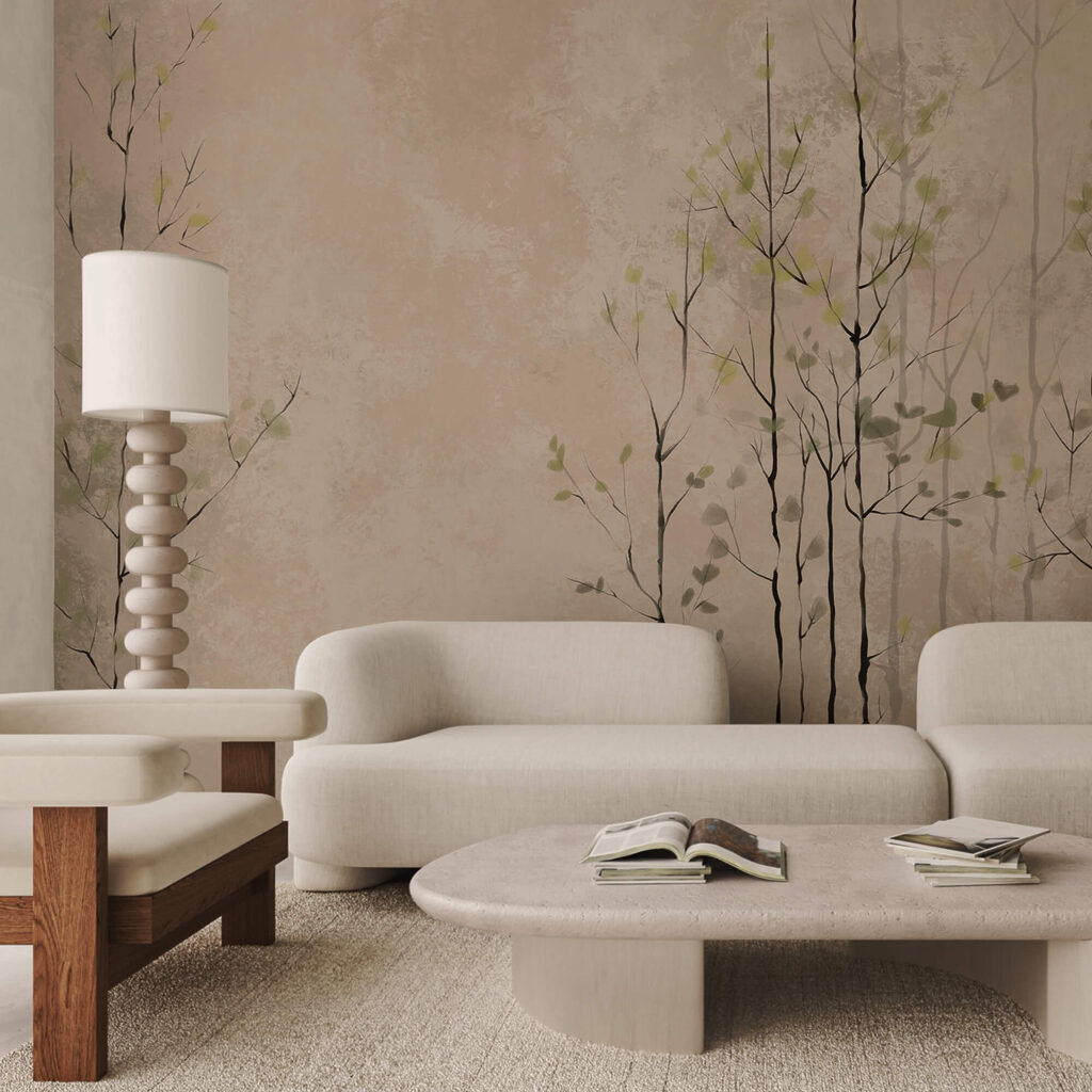 Gruppo di alberi con foglie