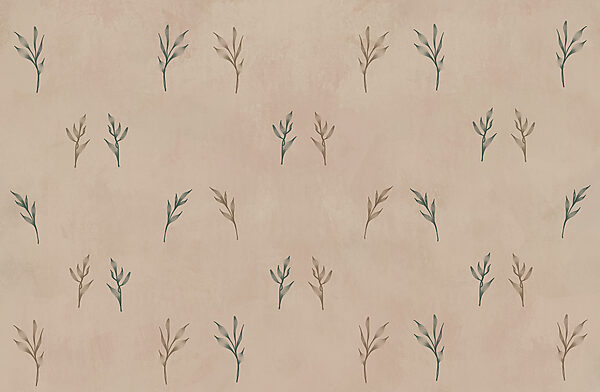 Pattern of leaves on a beige background