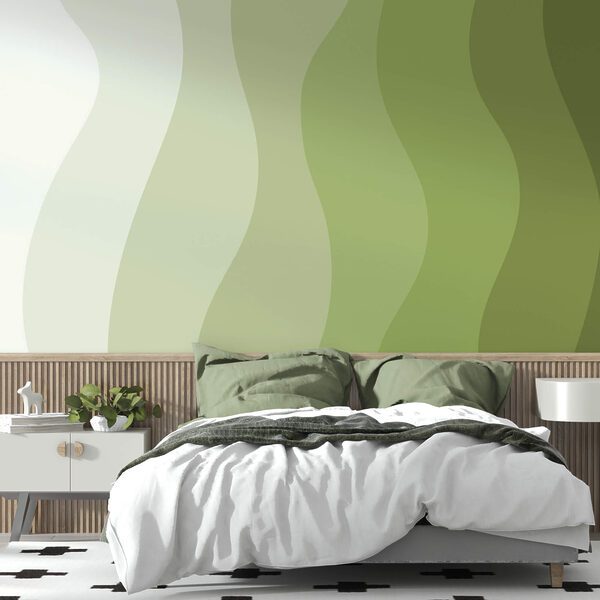 Linee ondulate verdi e bianche