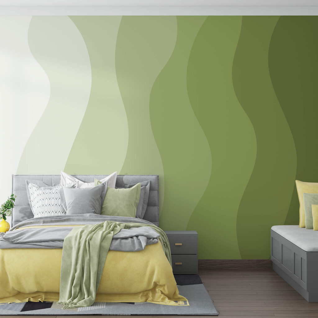 Linee ondulate verdi e bianche