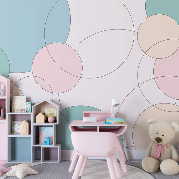 Motivo di cerchi e foglie