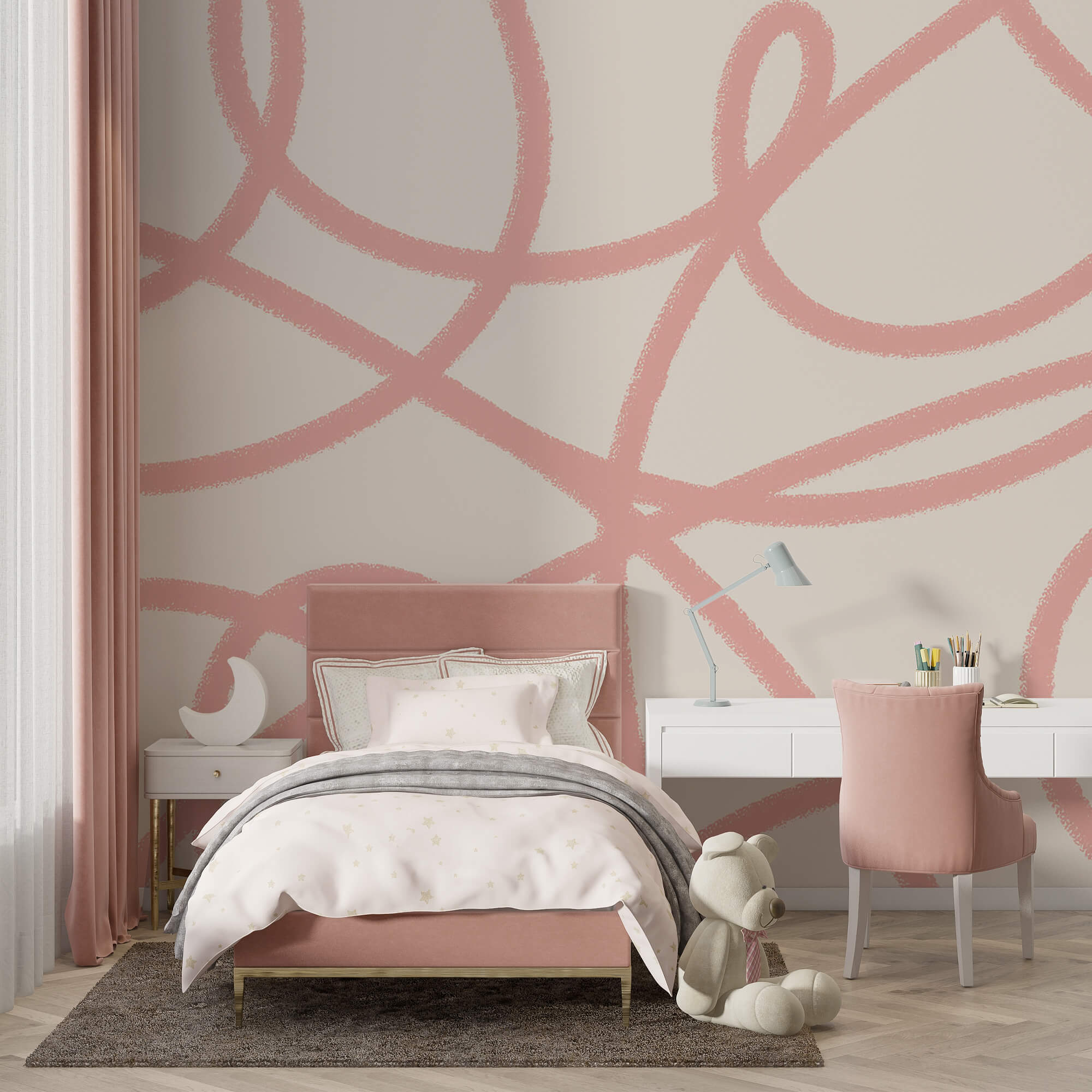 Linee rosa su sfondo bianco Linee rosa su sfondo bianco