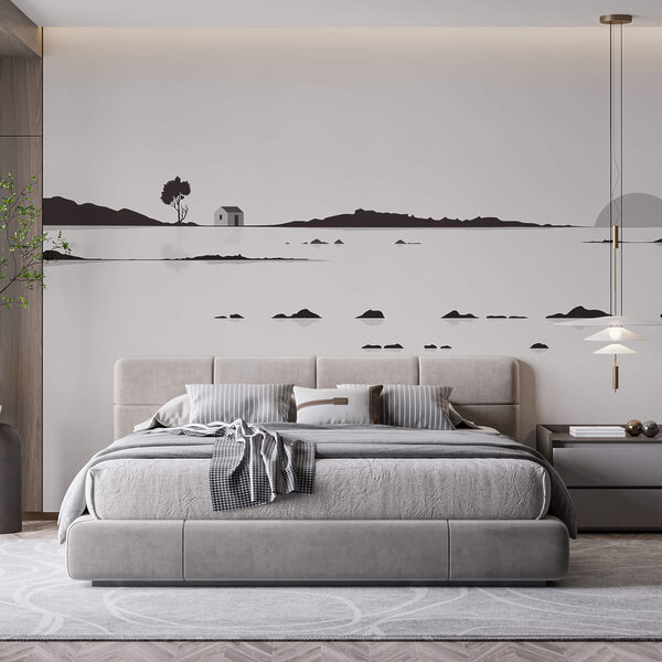 Carta da parati Carta da parati Casa in mezzo a un lago (COD: t00381)