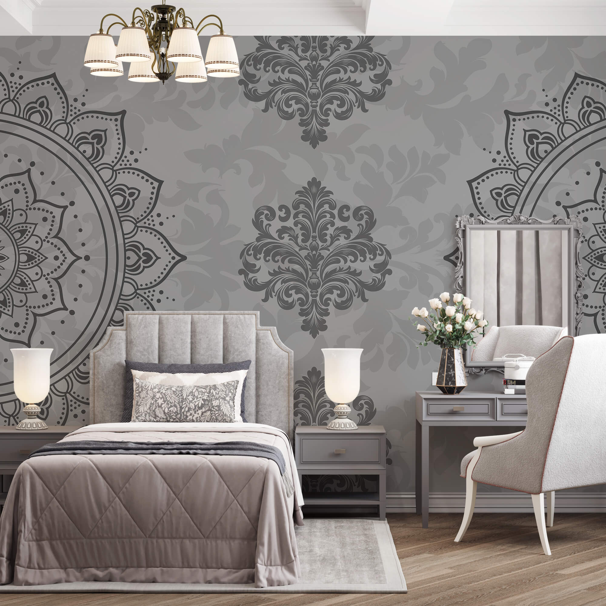 Motivo grigio e bianco