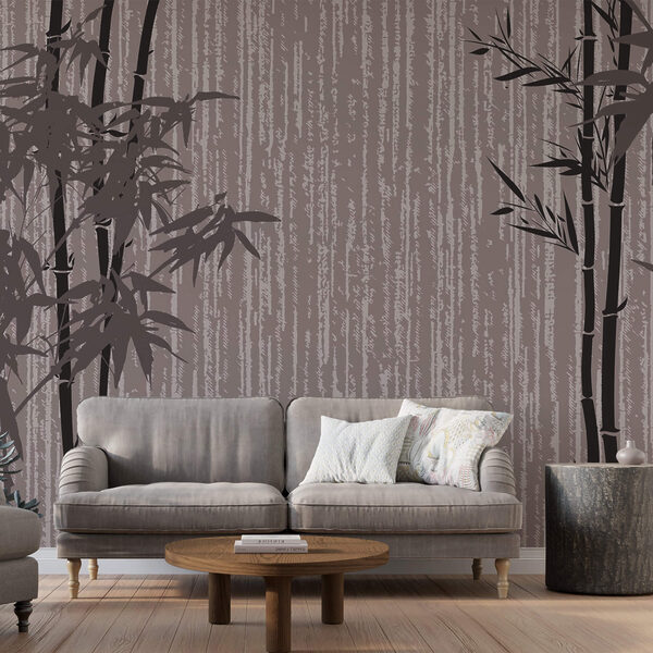 Alberi di bambù su un muro