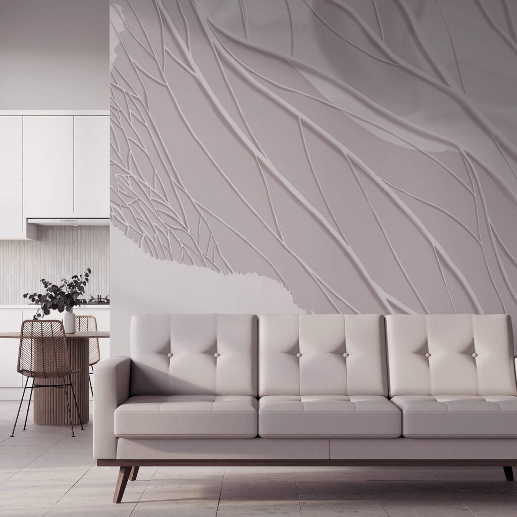 Linee bianche su una superficie bianca