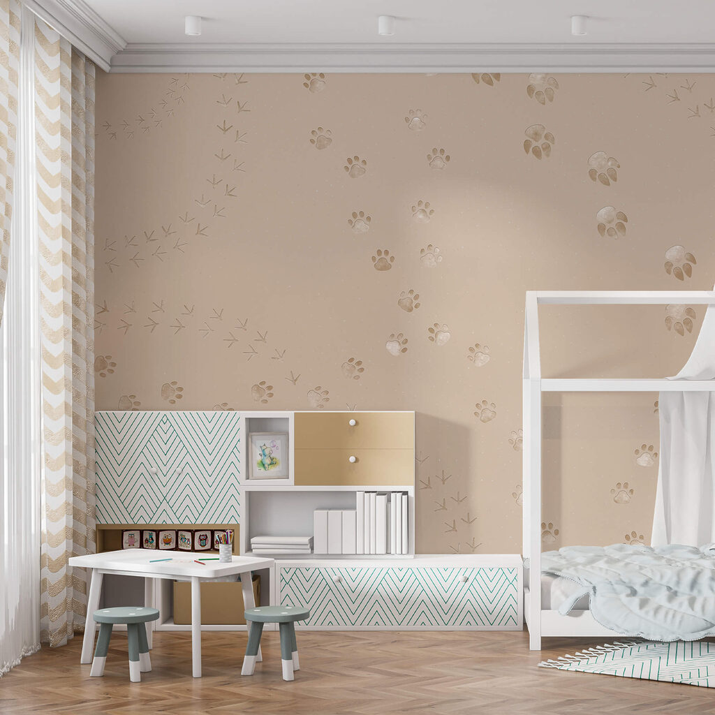 Modello di impronte di zampe e uccelli