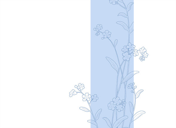 Blue and white flower drawing