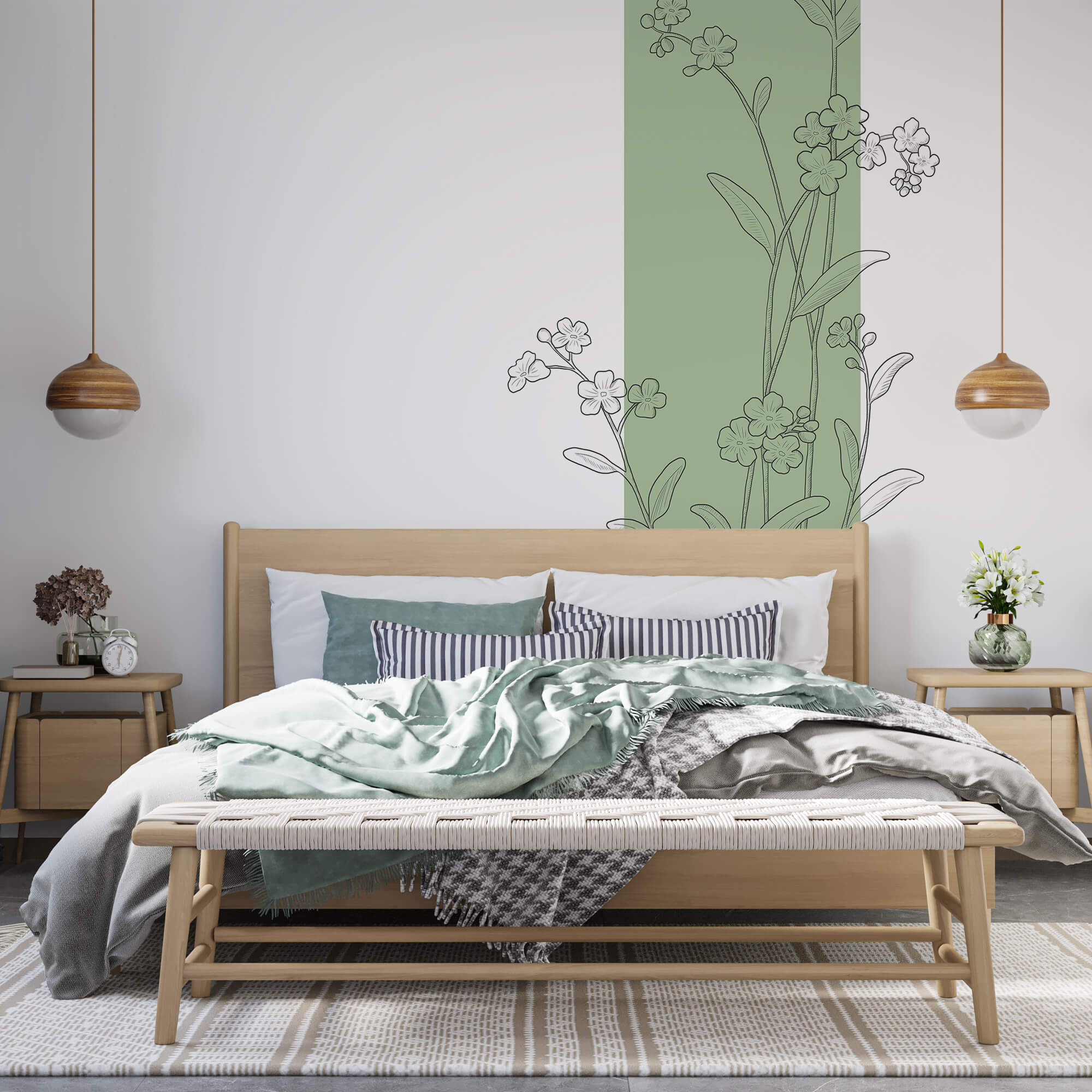 Disegno di fiori e foglie