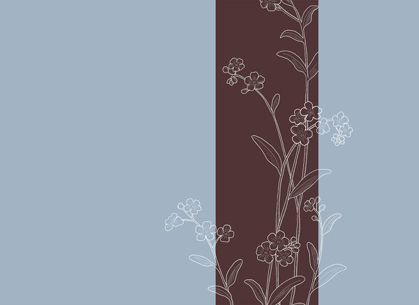 Elegant flowers on a two-tone background