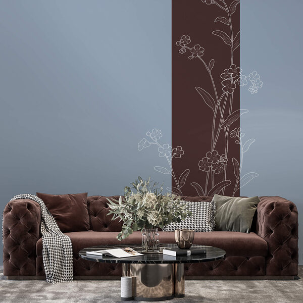 Fiori eleganti su sfondo bicolore