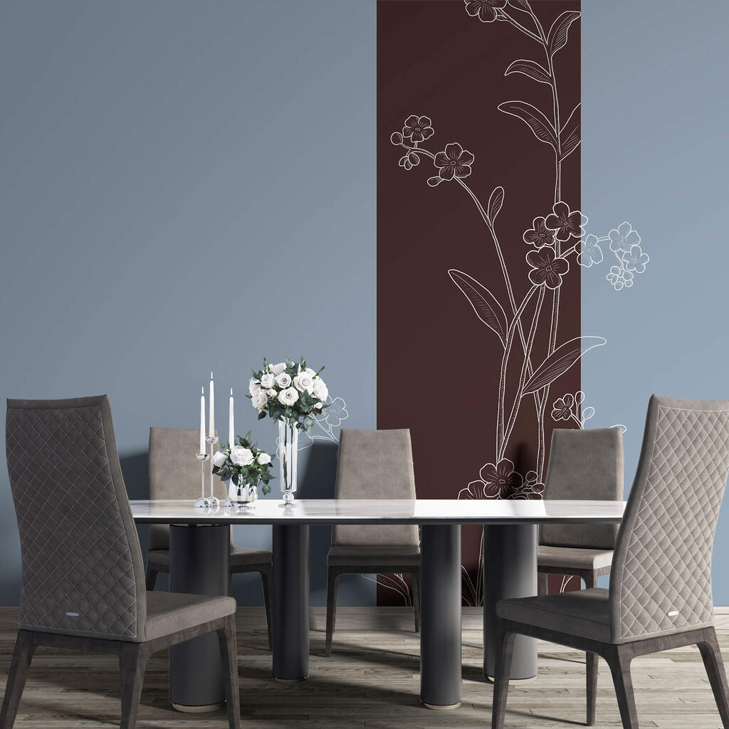 Fiori eleganti su sfondo bicolore