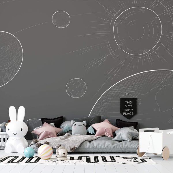 Sfondo grigio con cerchi e sole Sfondo grigio con cerchi e sole