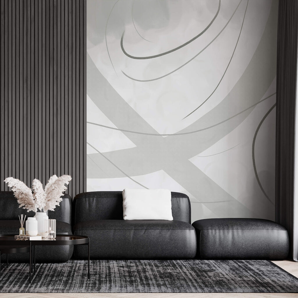 Sfondo bianco e grigio con linee e curve