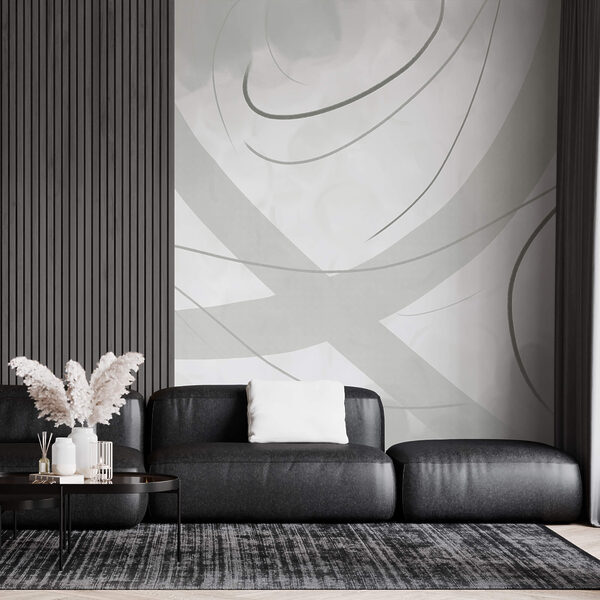 Sfondo bianco e grigio con linee e curve