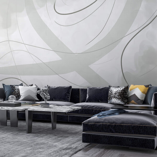 Sfondo bianco e grigio con linee e curve