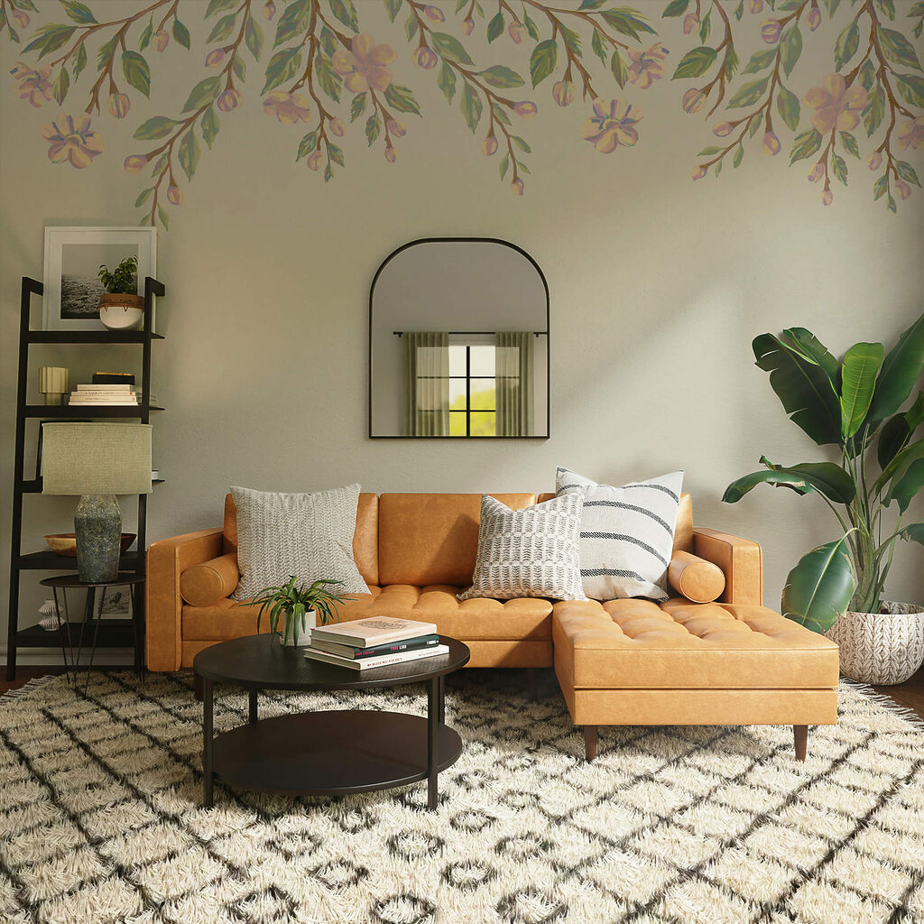 Delicati fiori incorniciano uno sfondo morbido