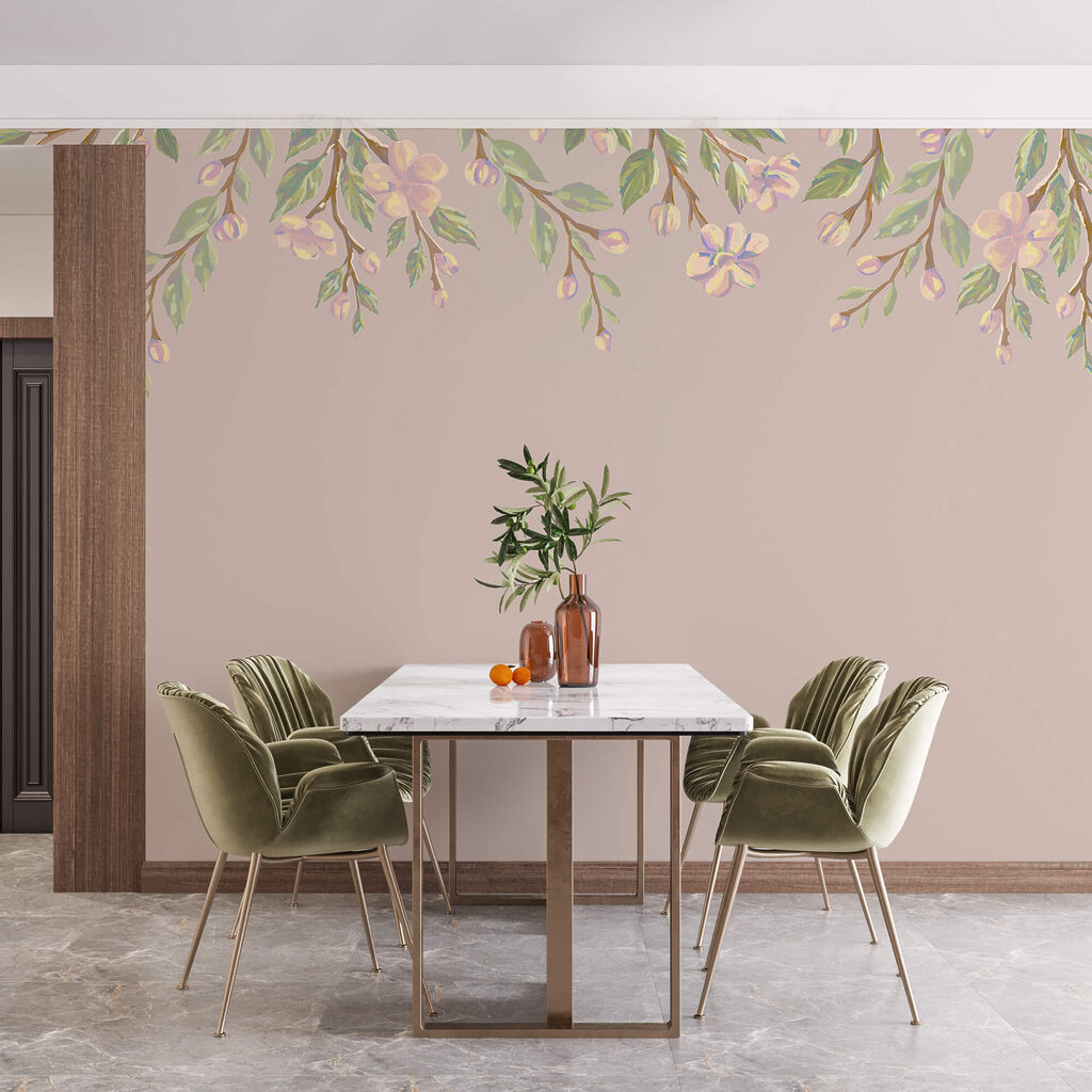 Delicato disegno floreale su sfondo tenue