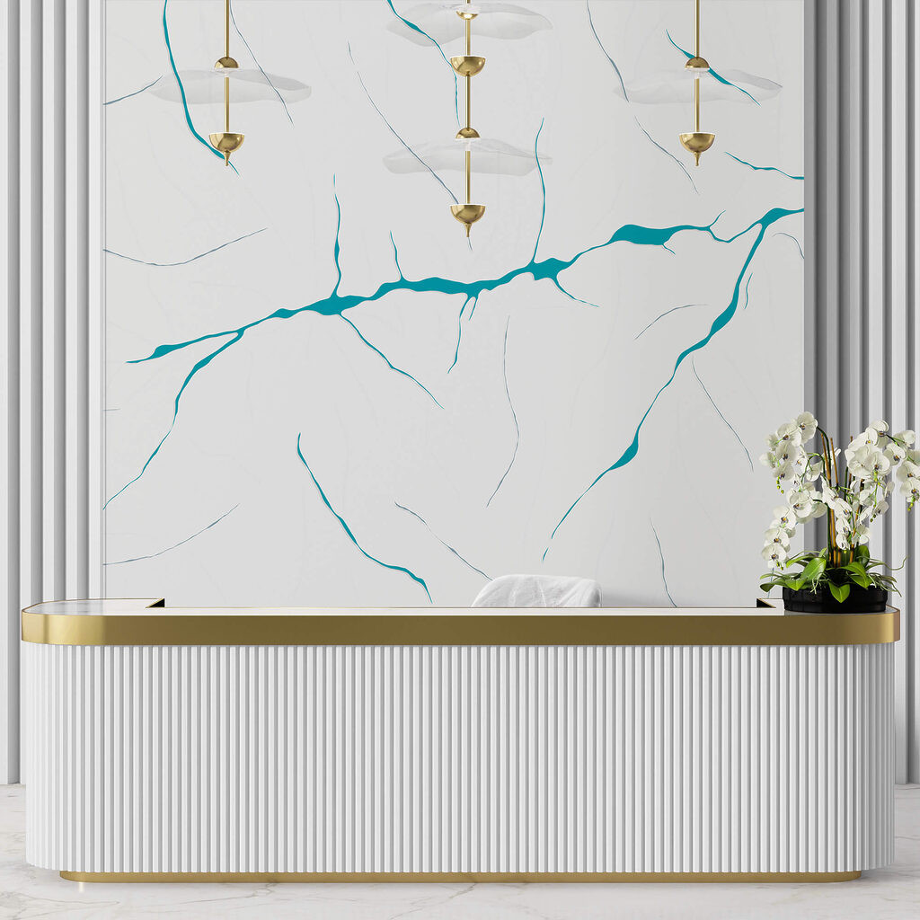 Linee blu su una superficie bianca Linee blu su una superficie bianca