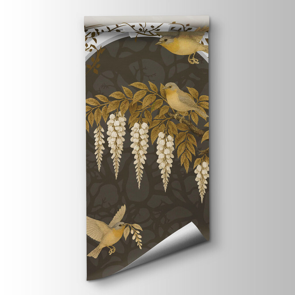 White arch with birds flying over it